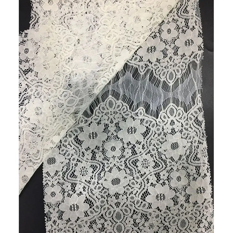 Швейцарская кружевная ткань из нейлона и хлопка для белого платья