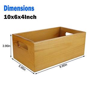 Wholesale 4 Pack Nesting Unfinished Pine Modern Design <b>Storage</b> Crates OEM ODM Custom Logo Stackable <b>Boxes</b> Handles <b>Kitchen</b> Pantry - Product Image 4