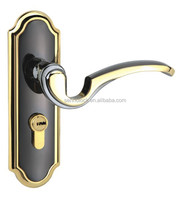 Serrure de porte cylindrique électrique à poignée silencieuse de style européen pour appartement, clé mécanique, 2 clés, porte de 45-90 mm
