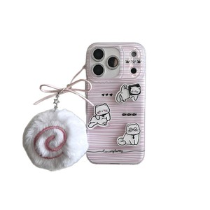 เคสโทรศัพท์ลายแมวน่ารัก 3 มิติ สีชมพู แบบสองชั้น สำหรับ iPhone 17 Pro Max 16 15 14 13 สำหรับผู้หญิง - Product Image 5