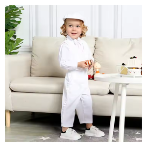 Vêtements pour enfants, ensemble uni pour tout-petits, chemise à manches longues avec nœud papillon pour enfants, tenue de cérémonie pour garçons, tenue de baptême, tenue de premier anniversaire avec chapeau - Product Image 1