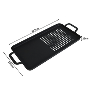 Plateau de cuisson multi-usages <span class=keywords><strong>pour</strong></span> barbecue, perforé, antiadhésif, avec deux poignées, <span class=keywords><strong>pour</strong></span> barbecue au charbon de bois ou au gaz en extérieur - Product Image 2