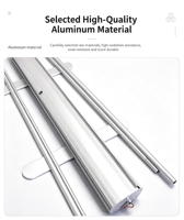 Bannière publicitaire télescopique pliable légère et portable sur mesure avec support en aluminium et installation rapide