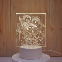 Lampe d'illusion 3D Notre-Dame, veilleuse holographique, lumières LED chaudes, meilleur cadeau d'anniversaire, de fête des Mères chrétienne pour femmes religieuses et mamans