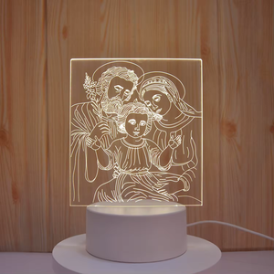 Lampe d'illusion 3D Notre-Dame, <span class=keywords><strong>veilleuse</strong></span> holographique, lumières LED chaudes, meilleur cadeau d'anniversaire, de fête des Mères chrétienne pour femmes religieuses et mamans - Product Image 4