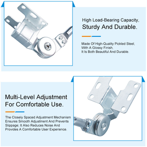 آلية تعديل مسند الرأس للأريكة متينة، مفصلات لمسند الرأس لضبط زاوية مسند الرأس، تشطيب كروم - Product Image 6
