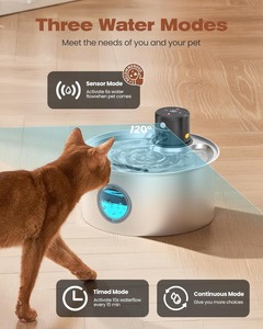 Fontanella Portatile per Animali Domestici a Batteria, Efficiente dal Punto di Vista Energetico, in Acciaio Inossidabile, per Gatti e Cani di Piccola Taglia, Antiruggine, Serbatoio da 3L, LED - Product Image 2