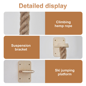 Ropecube treo tường mèo leo dây cây với gãi bài, bậc thang lớn và nền tảng nghỉ ngơi sử dụng nhiều lớp bảng gỗ - Product Image 4
