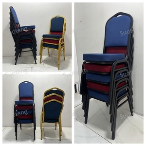 Cadeiras de Banquete Baratas por Atacado, Luxuosas e Empilháveis, de Metal, Ferro e Aço para Eventos de Casamento e Hotéis - Product Image 3