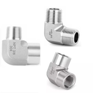 Raccord coudé à 90 degrés en acier inoxydable forgé avec filetages femelles NPT BSPT <span class=keywords><strong>BSPP</strong></span>, adaptateur de tuyauterie industrielle basse pression - Product Image 1