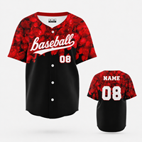 Camiseta de Béisbol Extra Grande Personalizada, Estilo Urbano Hip Hop, con Botones, 100% Poliéster, Impresión Digital para Hombre, Equipo, Club