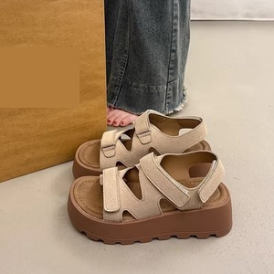 Sandalias Retro de Plataforma para Mujer, Diseño con Velcro, Transpirables, Ligeras, Impermeables, para Verano, Aumentan la Estatura, Casuales, para Playa y Vacaciones - Product Image 4