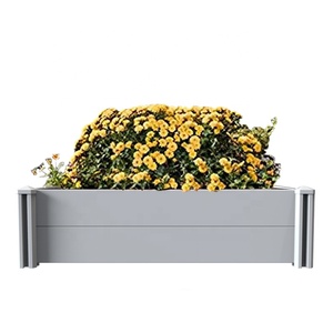 Jardin <span class=keywords><strong>surélevé</strong></span> à fleurs végétales blanches extérieures 4x4, lit <span class=keywords><strong>surélevé</strong></span> de jardin en plastique, lit de jardin <span class=keywords><strong>surélevé</strong></span> en plastique vinyle - Product Image 5