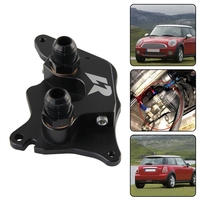 Plaque adaptatrice de filtre à huile AN10 en aluminium billette noir pour Mini Cooper S R56 1.6L Moteur Turbo 2006-2012 Rétrofit/Amélioration