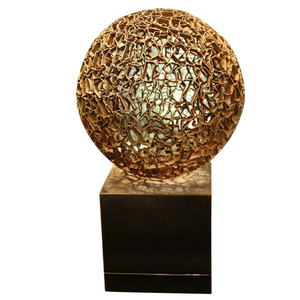 K081 bola dorada de acero inoxidable decoraciones escultura colgante abstracta hogar Oficina hotel lujo arte decoración moderna - Product Image 1