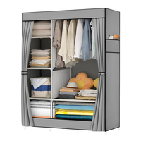 Armoire portable moderne en tissu, pliable en fer et plastique, grand meuble de rangement pour bébé, maison et salle de bain