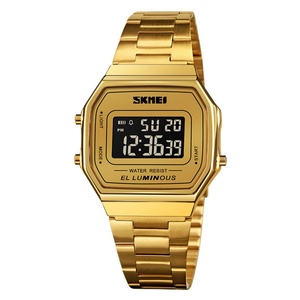 Reloj Electrónico Deportivo Rectangular Pequeño de Moda OEM, Skmei 1647, Estilo Urbano Hip-hop, Correa de Acero Clásica, Luminoso, 5BAR - Product Image 2