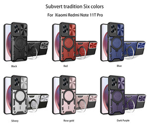 Étui de téléphone en TPU et PC avec support magnétique coulissant pour fenêtre CD pour Redmi Note 11T Pro 5G/11T Pro + 5G/POCO X4 GT 5G - Product Image 6