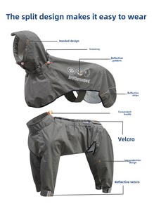 Impermeable <span class=keywords><strong>para</strong></span> Perros de Raza Grande, 4 Patas, Reflectante, Resistente al Viento, <span class=keywords><strong>para</strong></span> Pastor Alemán, <span class=keywords><strong>Husky</strong></span>, 4 Colores - Product Image 4