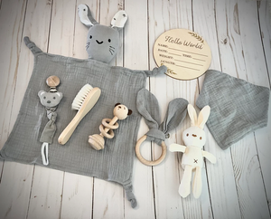 Trẻ sơ sinh bé Comforter Bộ Quà Tặng Muslin Swaddle chăn với lụa điền tắm vòi hoa sen an ninh Teether Chăn bộ đồ giường Quà Tặng trẻ em - Product Image 6