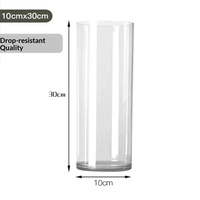 Vase à fleurs cylindrique de luxe en acrylique transparent recyclé, idéal pour la décoration de table moderne à la maison - Vente en gros