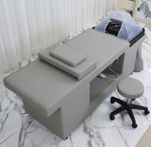 Centre d'équipement de salon Chaise de salon avec <span class=keywords><strong>shampoing</strong></span> Lit de station de <span class=keywords><strong>shampoing</strong></span> moderne Lit de <span class=keywords><strong>shampoing</strong></span> de massage à la vapeur avec plateau - Product Image 3