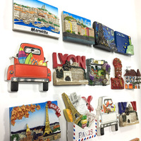 Vente flash Aimant de réfrigérateur en résine sur le thème du voyage en France, personnalisable, souvenir de monument, autocollant de réfrigérateur, décoration de la maison, cadeau
