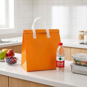 Custom Logo Printing Nonwoven Aluminum Foil Thermal Classic Foldable Handled Waterproof Portable Cooler Bag - Product Image 3