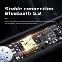 Écouteurs Bluetooth V5.3 semi intra-auriculaires LY80B, prise en charge des couleurs personnalisées, écran LED translucide, appel mains libres CVC HD, écouteurs sans fil