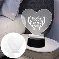 Base de lampe de nuit 3D personnalisable avec logo, plaque acrylique lumineuse, tableau d'écriture LED vierge pour messages DIY, pour salon, à changement de couleur et intensité réglable