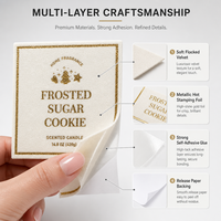 Autocollants en velours pour bougies, autocollants en feutre floqué, autocollants personnalisés pour bougies parfumées et aromathérapie