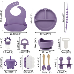 Juego de Vajilla Infantil de Silicona Moderna de 12 Piezas, Libre de BPA, Calidad de Fábrica, Utensilios para Comer con Diseño de Dibujos Animados y Base - Product Image 4