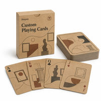 Cartes à jouer en kraft imprimées avec logo personnalisé, finition mate, jeu de 54 cartes avec boîte en kraft non emballée pour cadeaux d'entreprise, promotions d'événements