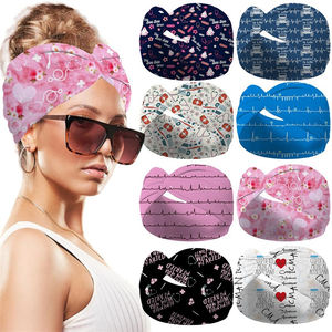 カスタムドクターナース医療プリントクロスツイストノット女性男性用ワイドヘッドバンド - Product Image 4