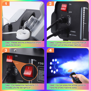 1200W LEDスモークフォグマシン9 RGB PC 3 in 1パーティーウェディング照明効果 - Product Image 3
