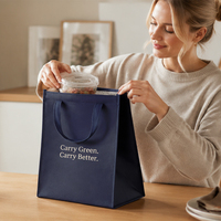 Sac isotherme durable en non-tissé avec fermeture auto-agrippante, imperméable et thermique, idéal pour les courses