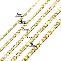 Chaîne de collier Hiphop anti-ternissement durable en or 14K 18K 24K, véritable chaîne cubaine en acier inoxydable pour hommes