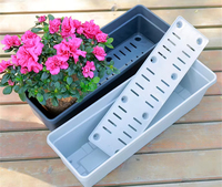 Pot Bonsai Minimalis Plastik Persegi Panjang Kapasitas Besar, Sistem Penyiraman Otomatis, Dapat Dipasang di Dinding, Ramah Lingkungan, Finishing Cat untuk Taman