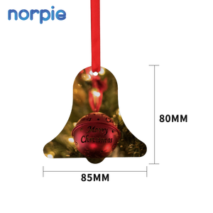 Festivo carnevale albero <span class=keywords><strong>di</strong></span> <span class=keywords><strong>natale</strong></span> decorare piccola campana doppia faccia in alluminio sublimazione metallo ornamento <span class=keywords><strong>di</strong></span> <span class=keywords><strong>natale</strong></span> - Product Image 1