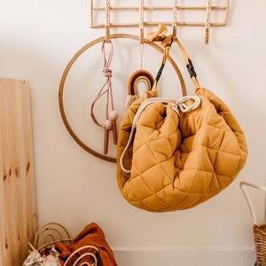 Nouveau <span class=keywords><strong>design</strong></span> de tapis de jeu en coton avec impression personnalisée et écologique tapis de jeu avec cordon de serrage sac de rangement de jouets pour enfants - Product Image 4