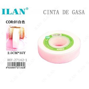 Nastro in garza Iln 2,5 cm x 35 iarde bianco per artigianato e decorazioni - Product Image 1