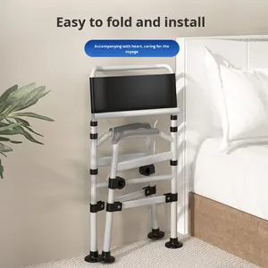 OEM ODMベッドサイド可動折りたたみ頑丈耐久性フレームコンモード高齢者家庭病院ケア - Product Image 2