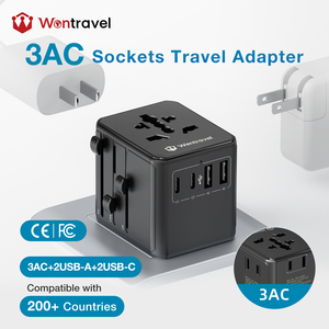 <span class=keywords><strong>Chargeur</strong></span> mural international double USB Wontravel, adaptateur de voyage multifonctionnel 3 prises AC, adaptateur de voyage UK, <span class=keywords><strong>chargeur</strong></span> tout-en-<span class=keywords><strong>un</strong></span> - Product Image 1