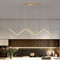 Luminaire suspendu à quatre têtes de style nordique, art léger et luxueux, lignes géométriques, bar, salle à manger, table à manger