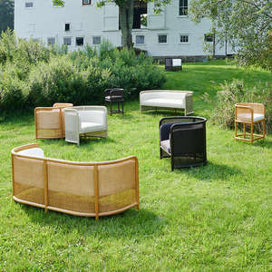 Lounge Sofa Stuhl Cane Sofa mit weißem Kissen Holzrahmen Rattan Stuhl Set Wohnzimmer möbel - Product Image 3