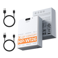 K&F Concept Cocok untuk Fujifilm X100VI, 2-Pack 1050mAh NP-W126 NP-W126S Baterai Kamera Isi Ulang Baterai Kamera Digital