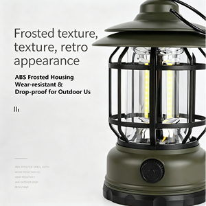 Retro Camping Lantern Rechargeable Waterproof Warm White Light Outdoor Portable <b>Tent</b> Lighting COB Type C Fast Charging - Product Image 5