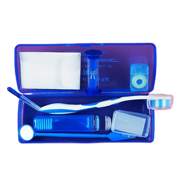 Professionale usa e getta per la cura orale strumenti dentali in scatola per la pulizia orale Set da viaggio spazzolino dentifricio Kit per la clinica dentale