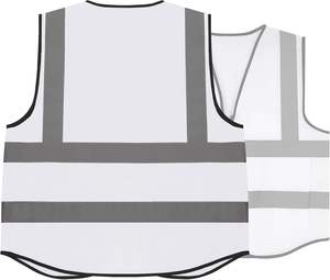 Yolite توريد مخصص أبيض عالي الوضوح تشغيل عاكس سترة بناء العمل مع جيوب الشريط السلامة مرحبا تجاه سترة - Product Image 2