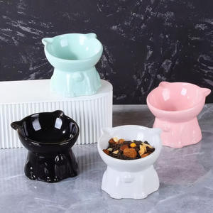 Bol en céramique pour chat, mignon, de grande taille, pour eau potable, sur pieds hauts, pour nourriture pour chat, anti-choc - Product Image 4